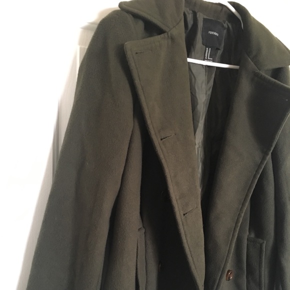 Forever 21 Dark Green Peacoat - Picture 3 of 3
